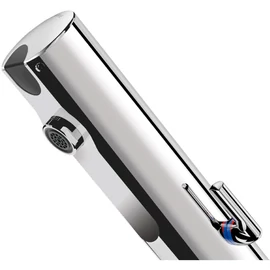 DELABIE TEMPOMATIC MIX 4 álló infracsap H-M vízre oldalsó keverőkarral, vandálbiztos, elzárócsapokkal, elemes