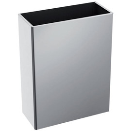 DELABIE fali hulladékgyűjtő, fedő nélküli, robusztus kialakítás, 38 literes, 1 mm vastag r.m. acél, selyem