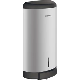 DELABIE nyomógombos tusfürdő adagoló, ívelt, vízzáró és korrózióálló alumínium ház, 1000ml műanyag tartály, selyem