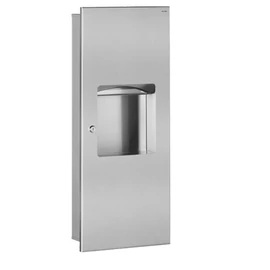 DELABIE beépített papíradagoló és hulladékgyűjtő szekrény, 10 literes, zárható, r.m. acél, selyem