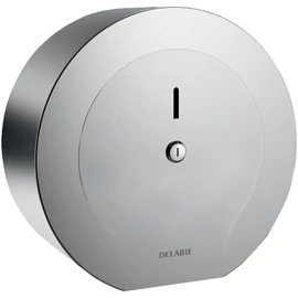 DELABIE ipari extra nagytekercses WC-papír adagoló 400m tekercsekhez, D=310mm, zárható, vandálbiztos r.m. acél ház, selyem