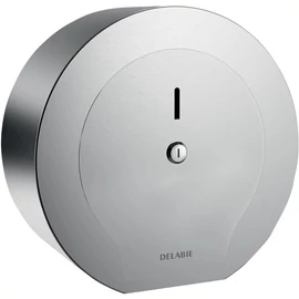 DELABIE ipari nagytekercses WC-papír adagoló 200m tekercsekhez, D=245mm, zárható, vandálbiztos r.m. acél ház, selyem