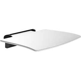 DELABIE Be-line felhajtható zuhanyzó ülőke láb nélkül, 450x455mm, levehető, alumínium, matt fekete konzollal