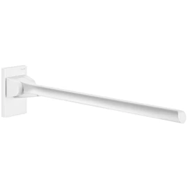 DELABIE Be-Line exkluzív fali felhajtható kapaszkodó 5mm hátfallal, D=42mm, alumínium, fehér, 650mm