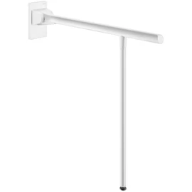 DELABIE Be-Line exkluzív fali felhajtható kapaszkodó lábbal, 5mm hátfallal, D=42mm, alumínium, fehér, 650mm