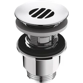 DELABIE HYGIÉNA rácsos fix leeresztő szelep túlfolyó nélküli kerámia és r.m. acél mosdókhoz, H=95mm, konkáv, csavar nélkül, 1-45mm, 5/4"