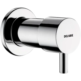 DELABIE beépített, nyomógombos folyékonyszappan adagoló 1.2m tömlővel kannás beadagoláshoz, fal mögötti szervizfolyosós szereléshez, CLIP rögzítésű fej, r.m. acél, fényes