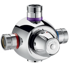 DN40 6/4" csoportos termosztatikus keverőszelep DELABIE Premix Comfort, szűrőkkel és visszacsapó szelepekkel, 32-42°C, 40-150L/p