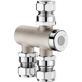 DELABIE Premix Nano termokeverő használati melegvízhez, DN15, M1/2", D=15mm csatlakozások rézcsőhöz, szűrők, visszacsapó szelepek, 34-60°C, 3-12L/p