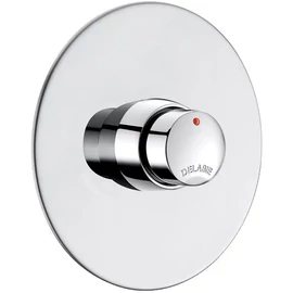 DELABIE TEMPOSOFT 2 időzített nyomógombos zuhanycsap kevert vízre, kerek r.m. acél előlappal