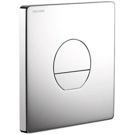 DELABIE TEMPOFLUX 3 blokkolásgátlós WC öblítőszelep előlap 3/6L dual öblítéssel, Zamak fém krómozott fényes előlap 170x170mm, kit 2/2