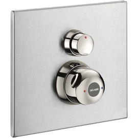 DELABIE SECURITHERM beépített időzített nyomógombos zuhanycsap előlap termosztatikus keverővel, DEL792BOX szerelődobozhoz, H-M vízre, 9L/p, kit 2/2