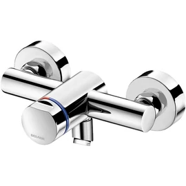 DELABIE TEMPOMIX 3 fali, nyomógombos, fejbenkeverős időzített mosdó csap H-M vízre, fix alsó kifolyóval