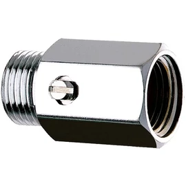 DELABIE átfolyásszabályozó szelep, egyenes elzárócsap idom, M1/2"-F1/2", L=35mm, sárgaréz