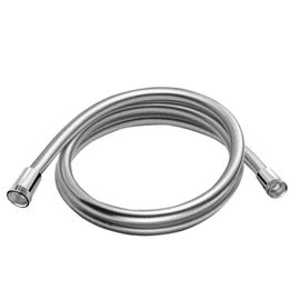 DELABIE SILVER flexibilis zuhany gégecső, fokozott szakítószilárdságú PVC cső, simára kiképzett felület, FF1/2", ezüst, L=0,85m