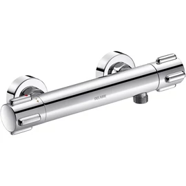 DELABIE SECURITHERM Dual Control falon kívüli termosztatikus zuhany csaptelep forrázásgátlós hőfok-állítóval és átfolyás-szabályzóval, 9L/p, sima csatlakozók