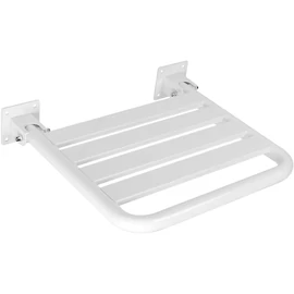 Felhajtható zuhanyzó ülőke, támasztóláb nélkül, acél, fehér