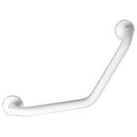 135°-ban hajlított kapaszkodó, fehér, takarógyűrűvel, reverzibilis