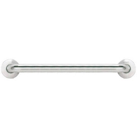 600 mm-es egyenes kapaszkodó takarótárcsával, 2 pontban rögzített, 32 mm csőátmérő, 1,5 falvastagság, AISI304 rozsdamentes acél, fényes