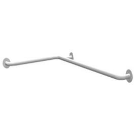 90°-ban hajlított vízszintes sarokkapaszkodó, 700*700 mm-es, 3 ponton rögzített, acél, fehér, takarótárcsával