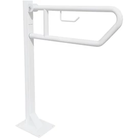 Állványos felhajtható kapaszkodó WC-papír tartóval, acél, fehér, D=32mm, L=700mm