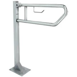 Állványos felhajtható kapaszkodó WC-papír tartóval, r.m. acél, fényes, D=32mm, L=700mm