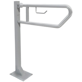 Állványos felhajtható kapaszkodó WC-papír tartóval, r.m. acél, selyem, D=32mm, L=700mm