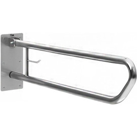 Felhajtható kapaszkodó WC-papír tartóval, fali, r.m. acél, fényes, D=32mm, L=800mm