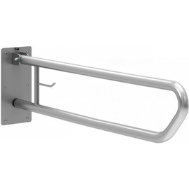 Felhajtható kapaszkodó WC-papír tartóval, fali, r.m. acél, selyem, D=32mm, L=800mm