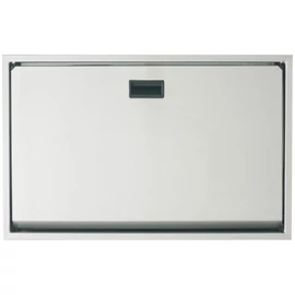 Vandálbiztos beépített lehajtható pelenkázó rozsdamentes acél testtel, ABS belsővel, vízszintes, selyem