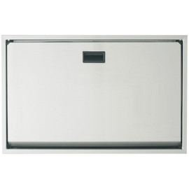 Vandálbiztos beépített lehajtható pelenkázó rozsdamentes acél testtel, ABS belsővel, vízszintes, selyem