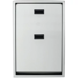 Vandálbiztos beépített lehajtható pelenkázó rozsdamentes acél testtel, ABS belsővel, függőleges, selyem