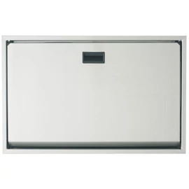 Vandálbiztos fali lehajtható pelenkázó rozsdamentes acél testtel, ABS belsővel, vízszintes, selyem