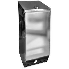 Kistekercses WC-papír adagoló 2 tekercshez, függőleges, szögletes, felülről tölthető, zárható, r.m. acél, fényes