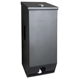 Kistekercses WC-papír adagoló 2 tekercshez, függőleges, szögletes, felülről tölthető, zárható, acél, matt fekete