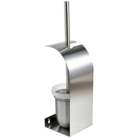 Falra szerelhető WC-kefe tartó, r.m. acél, selyem, INOX
