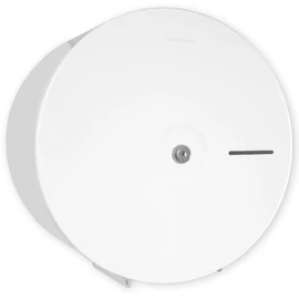 Nagytekercses ipari WC-papír tartó 280mm átmérőjű maxi tekercsekhez, D=322mm, acél, fehér