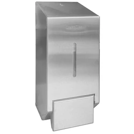 Vandálbiztos folyékonyszappan adagoló, zárható, műanyag tartály, r.m. acél, selyem matt, 0,5L