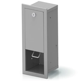 Beépített folyékonyszappan adagoló, karos, belső tartállyal, zárható, r.m. acél, selyem, 1L