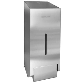 Vandálbiztos folyékonyszappan adagoló, zárható, szögletes házzal, tartályos, r.m. acél, selyem, 1L