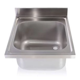 500x600mm 1 medencés nagykonyhai mosogató medence, 400x400x250mm belső méretekkel, r.m. acél