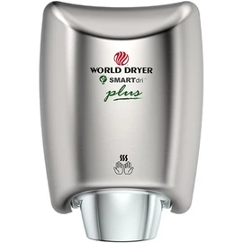 WORLD DRYER SMARTdri Plus okos kézszárító, állítható sebesség és fűtőszál, 400-1200W, 10mp, r.m. acél selyem, K48-973P2