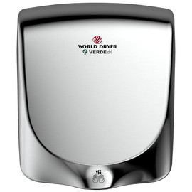 Q-972A WORLD DRYER VERDEdri villámgyors kézszárító, rozsdamentes acél, fényes,  950W, 12 mp, 85 dB