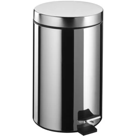 Pedálos hulladékgyűjtő kerek 3L, r.m. acél, fényes