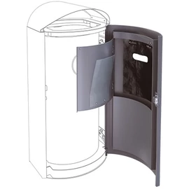 Ajtóba integrált kutyaürülék zacskóadagoló a 60L, 90L és 120L űrtartalmú CAPITAL / KENDO kültéri kukákhoz