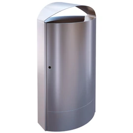 CAPITAL 60231 vandálbiztos kültéri álló hulladékgyűjtő 50L fém rekesszel, fedeles, 2mm r.m. acél, selyem