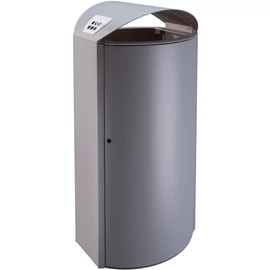 KENDO 65511-8 extra vandálbiztos kültéri álló kuka 85L fém rekesz, 5L hamuzó, fedeles, 2-4mm acél, graffitiálló felület, sötétszürke
