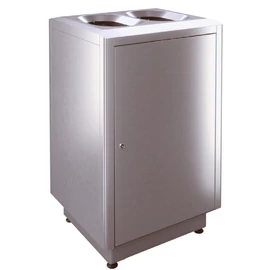 SKYLINE S200-IL prémium szelektív hulladékgyűjtő 2x100L belső fém rekesszel, zárható, önoltó, 1,5mm r.m. acél