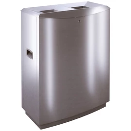 TEMPTATION FF2 vandálbiztos szelektív hulladékgyűjtő 2 állással, 2x50L rekesz, zárható, önoltó, 1,5mm r.m. acél