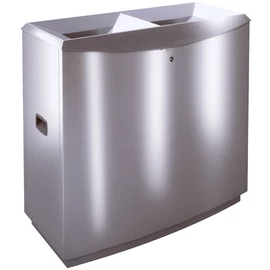 TEMPTATION FFJ2 JUMBO vandálbiztos szelektív hulladékgyűjtő 2 állással, 2x100L rekesz, zárható, önoltó, 1,5mm r.m. acél